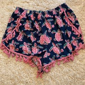 Simply southern turtle pompom shorts | L/XL